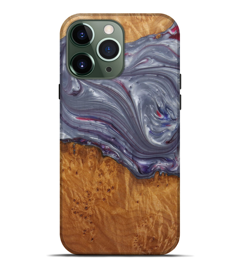 iPhone 13 Pro Max Wood+Resin Live Edge Phone Case - Shana (Metallic, 591379)