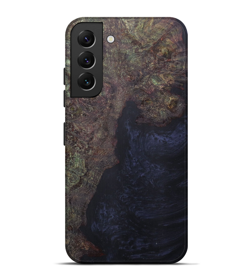 Galaxy S22 Plus Wood+Resin Live Edge Phone Case - Kaitlynn (Pure Black, 608547)