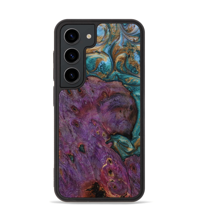 Galaxy S23 Wood+Resin Phone Case - Major (Teal & Gold, 647496)