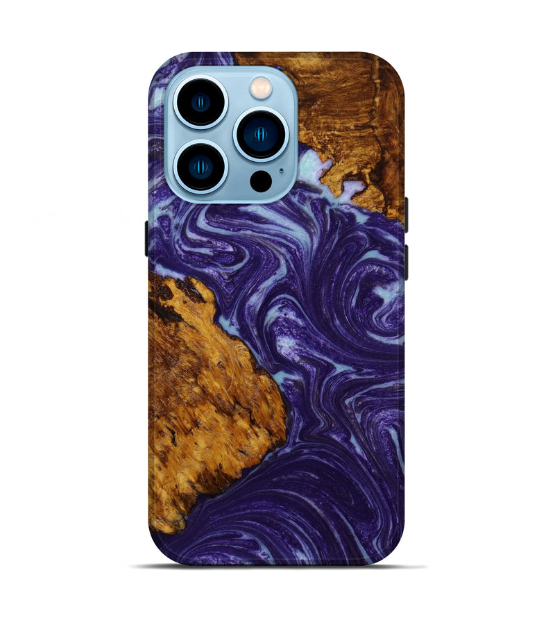 iPhone 14 Pro Wood+Resin Live Edge Phone Case - Sierra (Purple, 646917)