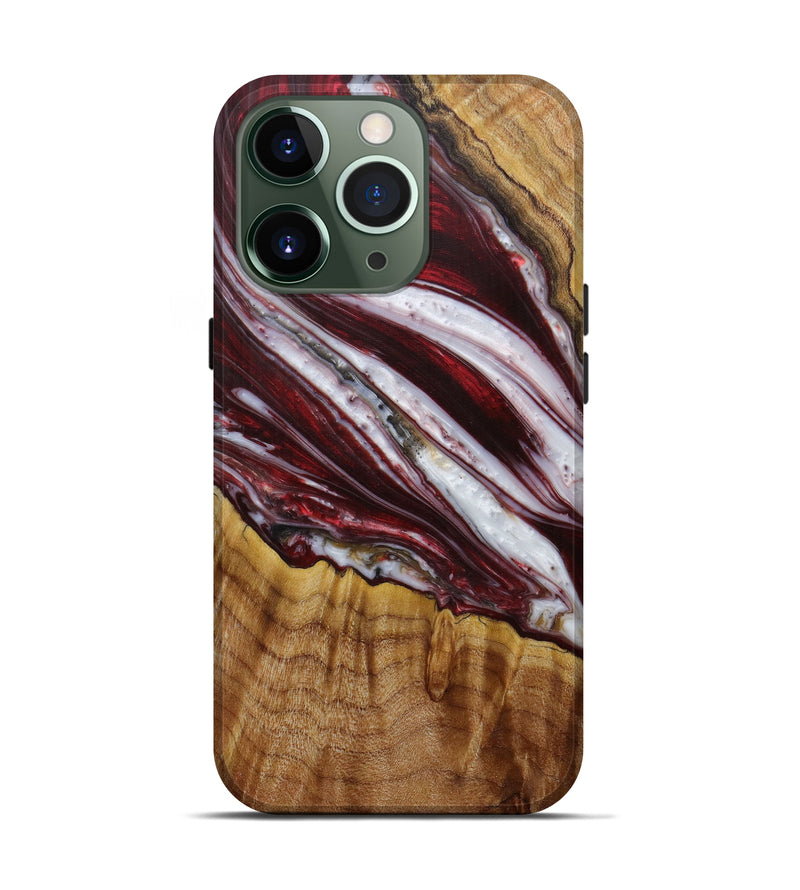 iPhone 13 Pro Wood+Resin Live Edge Phone Case - Bibbye (Dark Red, 585164)