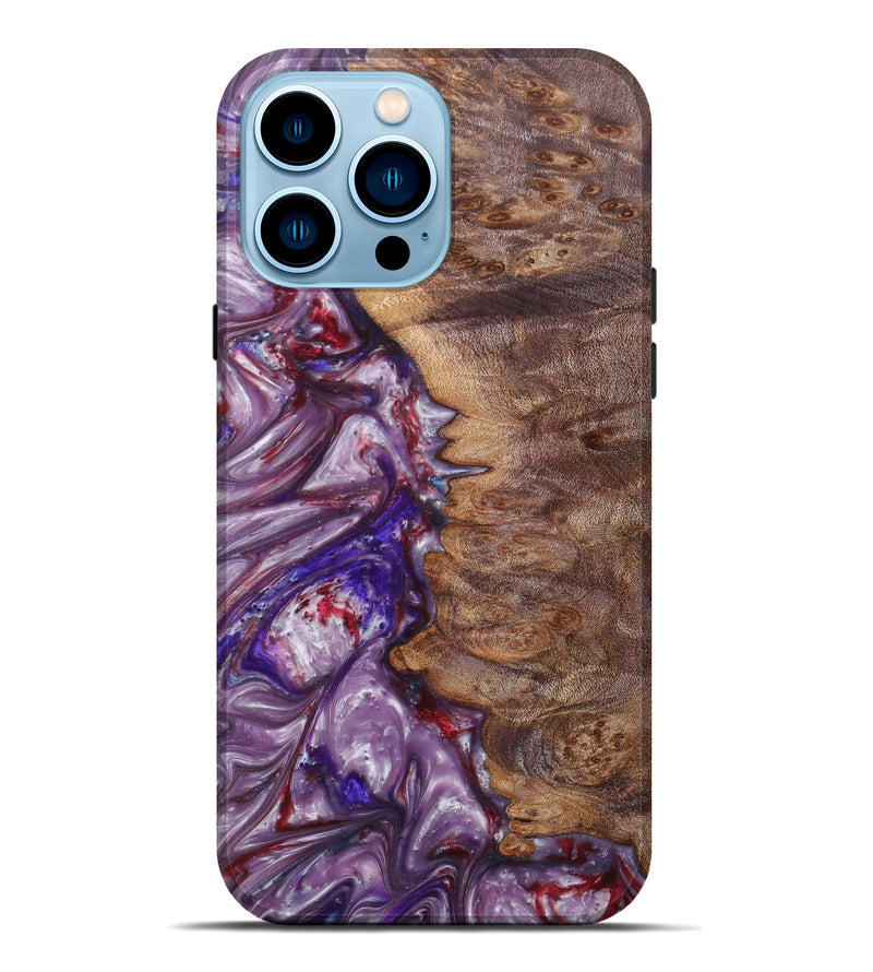 iPhone 14 Pro Max Wood+Resin Live Edge Phone Case - Sarai (Artist Pick, 620733)