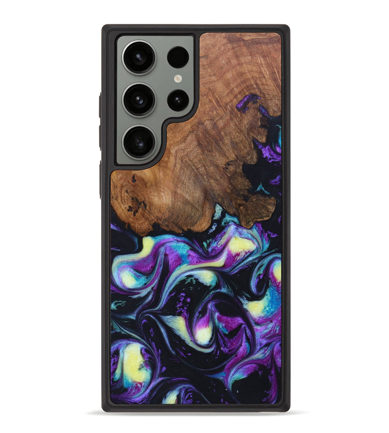 Galaxy S23 Ultra Wood+Resin Phone Case - Tamara (Purple, 625808)