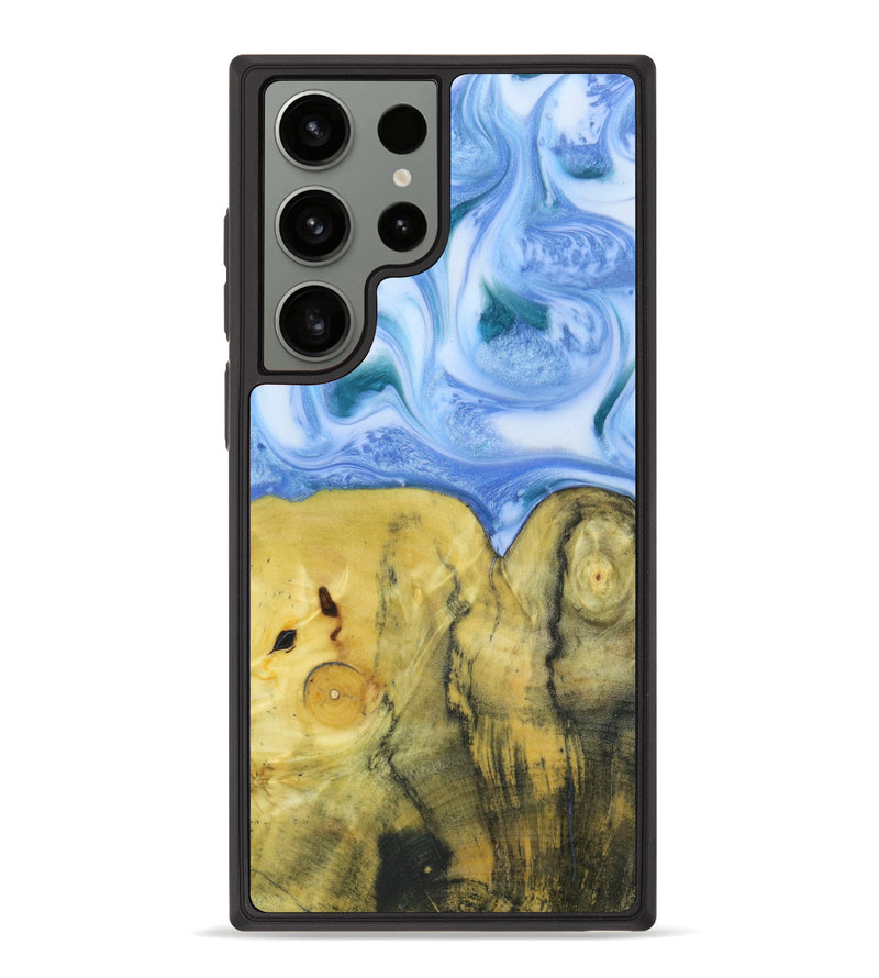 Galaxy S23 Ultra Wood+Resin Phone Case - Emersyn (Blue, 641656)