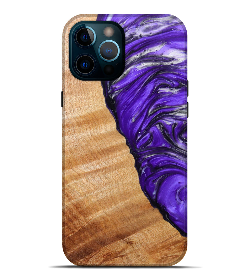 iPhone 12 Pro Max Wood+Resin Live Edge Phone Case - Nicola (Purple, 633162)