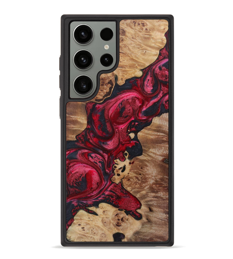 Galaxy S23 Ultra Wood+Resin Phone Case - Dena (Red, 622806)