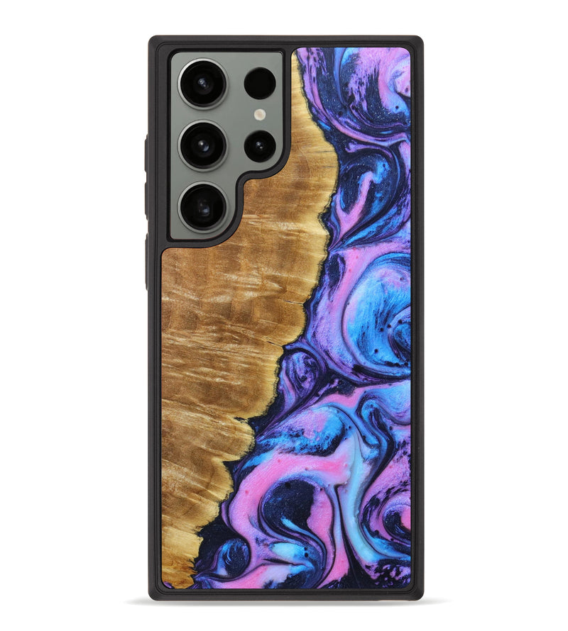 Galaxy S23 Ultra Wood+Resin Phone Case - Sadie (Purple, 639533)