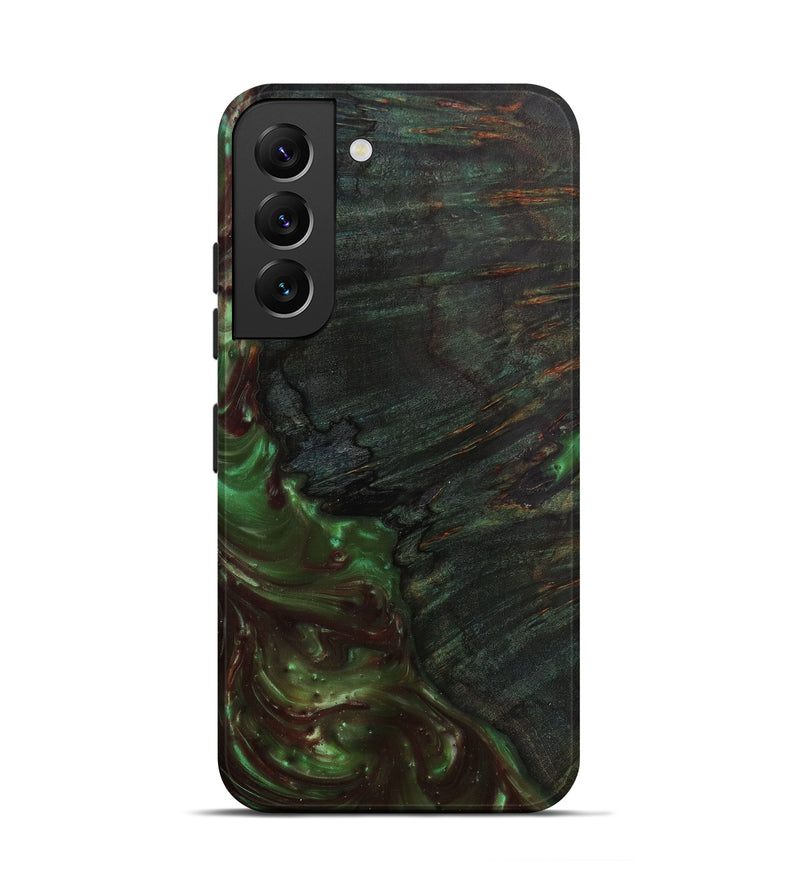 Galaxy S22 Wood+Resin Live Edge Phone Case - Kunie (Dark Green, 582807)