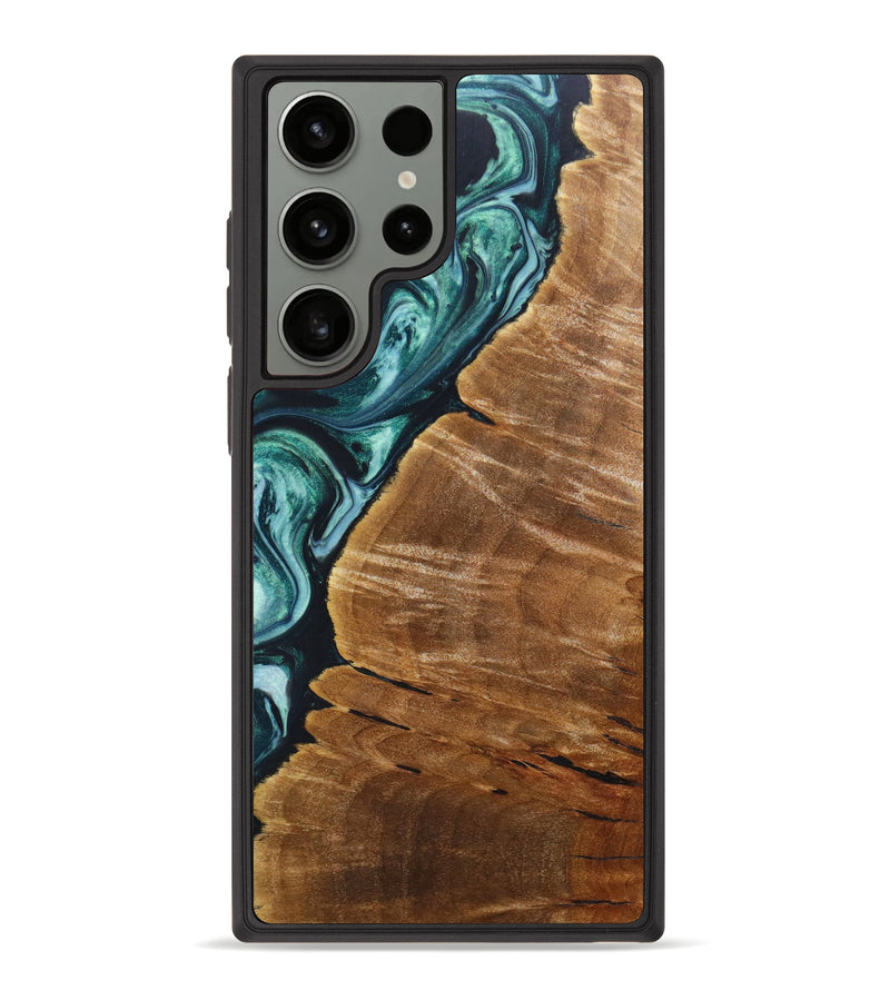 Galaxy S23 Ultra Wood+Resin Phone Case - Nakia (Green, 636584)