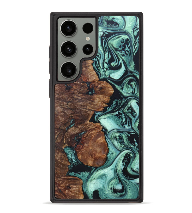 Galaxy S23 Ultra Wood+Resin Phone Case - Althea (Green, 632902)