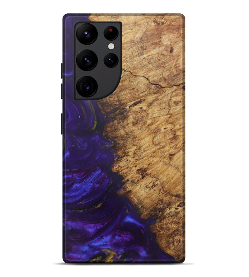 Galaxy S22 Ultra Wood+Resin Live Edge Phone Case - Wing (Purple, 580675)