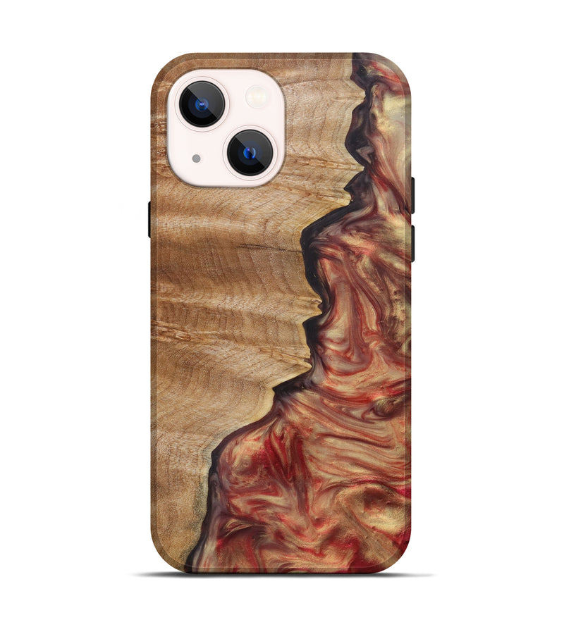 iPhone 13 Wood+Resin Live Edge Phone Case - Gibson (Red, 623206)