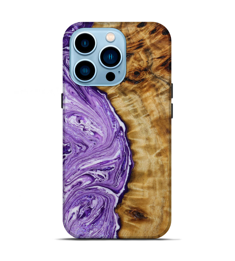 iPhone 14 Pro Wood+Resin Live Edge Phone Case - Beulah (Purple, 647613)
