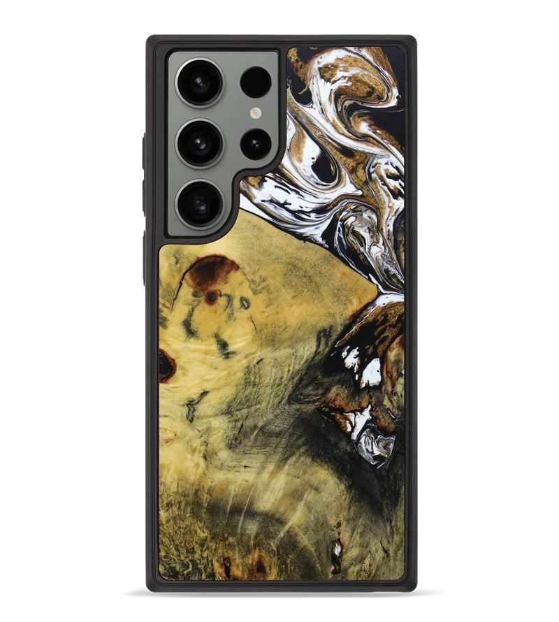 Galaxy S23 Ultra Wood+Resin Phone Case - Donna (Black & White, 644720)