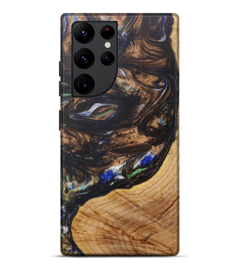 Galaxy S22 Ultra Wood+Resin Live Edge Phone Case - Eugine (Metallic, 608582)