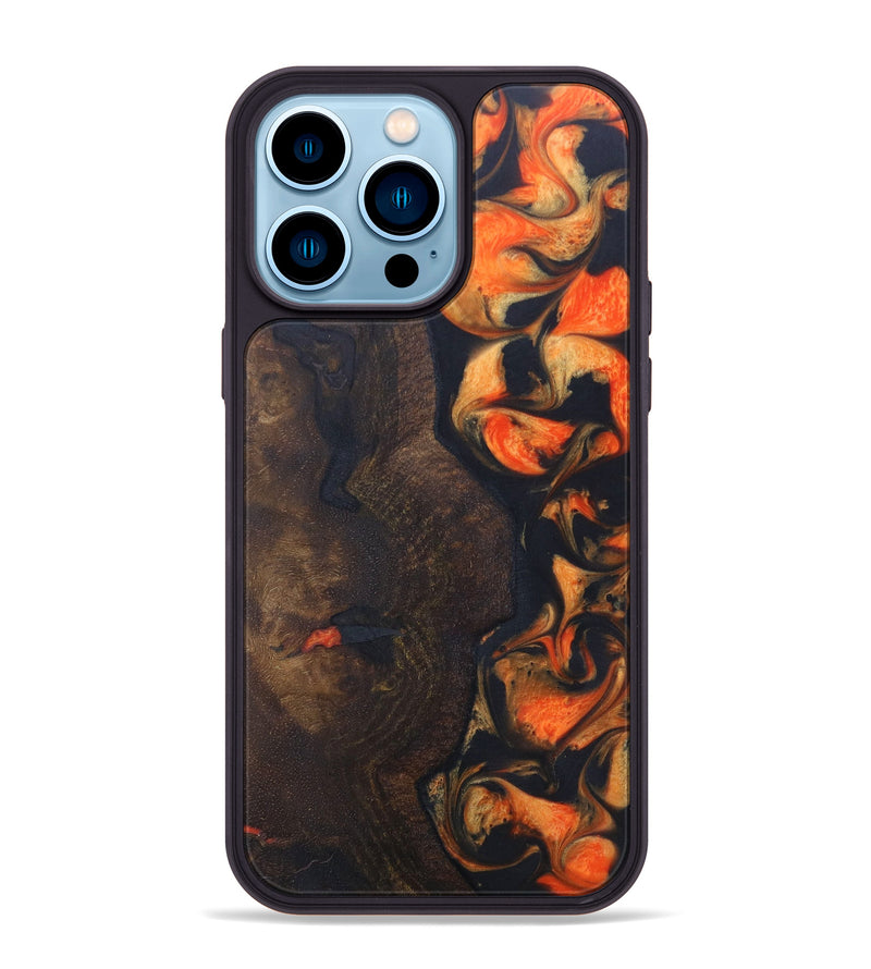 iPhone 14 Pro Max Wood+Resin Phone Case - Lydia (Lava, 624944)