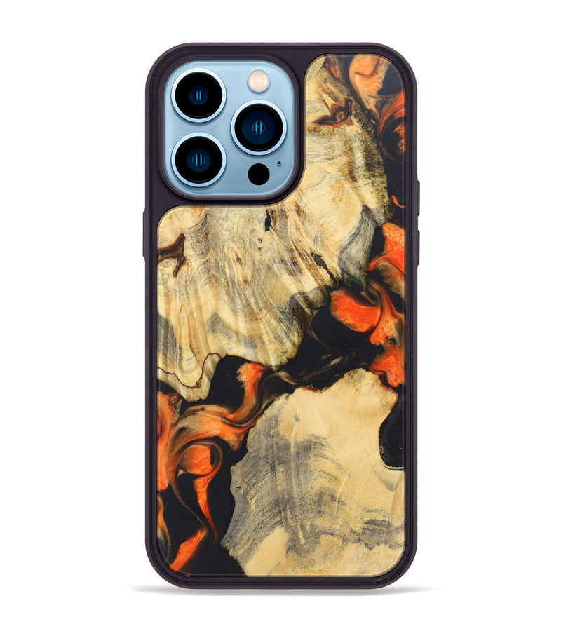iPhone 14 Pro Max Wood+Resin Phone Case - Mandi (Lava, 625077)