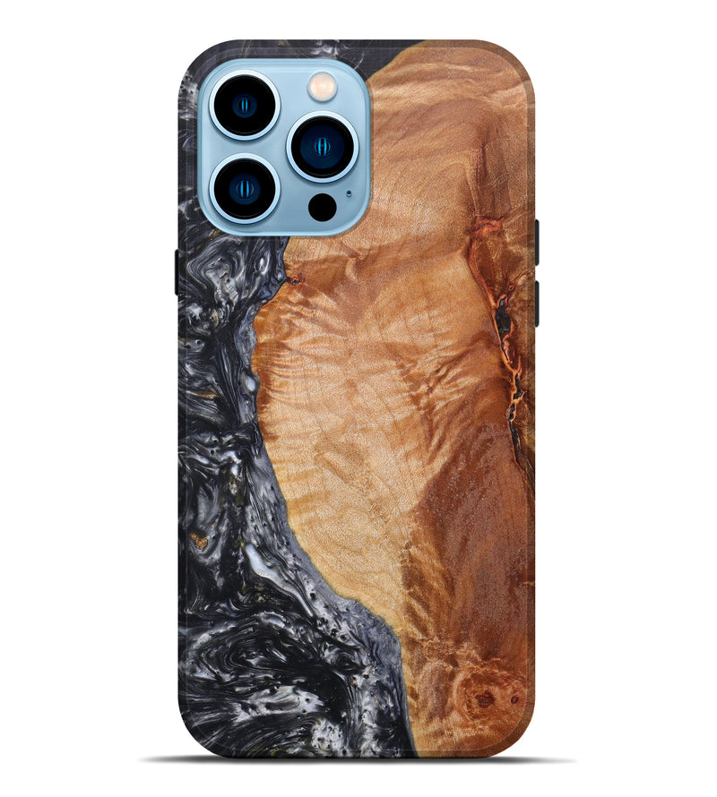 iPhone 14 Pro Max Wood+Resin Live Edge Phone Case - Ervin (Metallic, 621626)