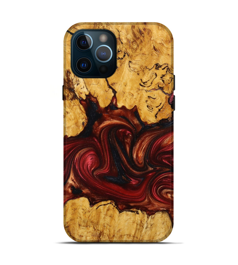 iPhone 12 Pro Wood+Resin Live Edge Phone Case - Grayson (Red, 635669)