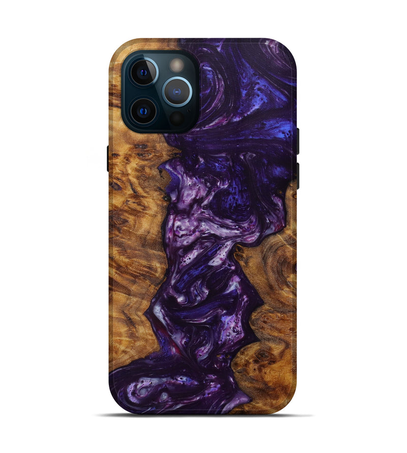 iPhone 12 Pro Wood+Resin Live Edge Phone Case - Ariadna (Purple, 613914)