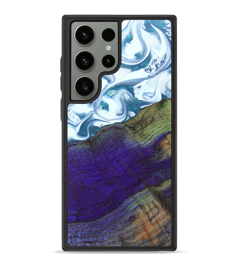 Galaxy S23 Ultra Wood+Resin Phone Case - Nikolas (Blue, 626494)
