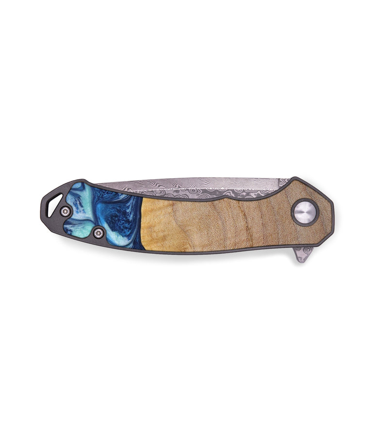 EDC Wood+Resin Pocket Knife - Tyler (Blue, 644165)