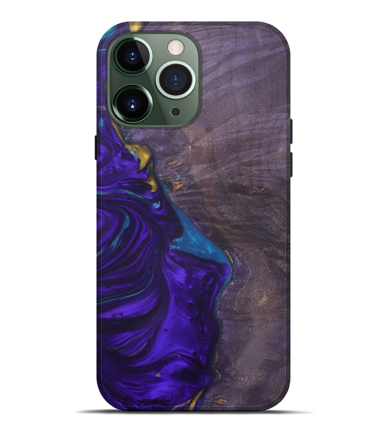 iPhone 13 Pro Max Wood+Resin Live Edge Phone Case - Kaylee (Purple, 579127)
