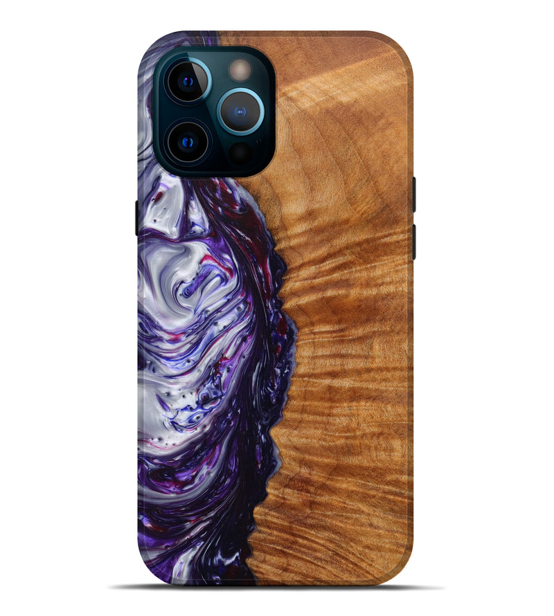 iPhone 12 Pro Max Wood+Resin Live Edge Phone Case - Edwin (Purple, 615800)