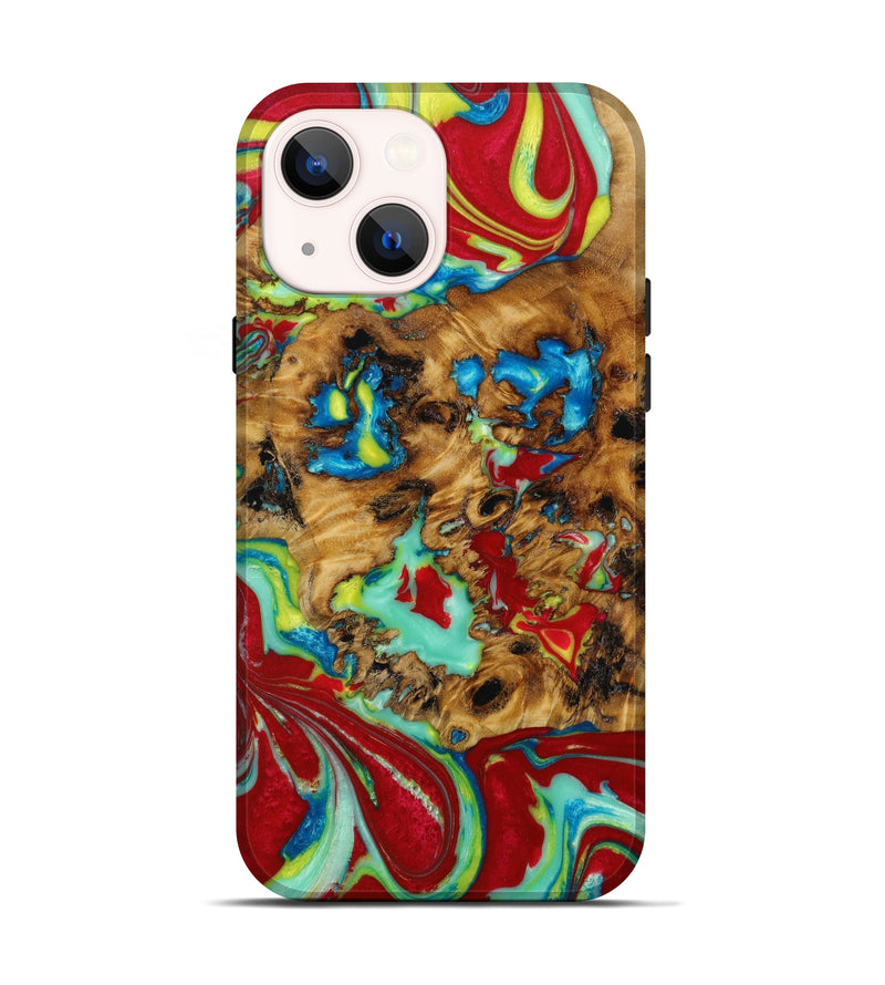 iPhone 13 Wood+Resin Live Edge Phone Case - Mikayla (Red, 645096)
