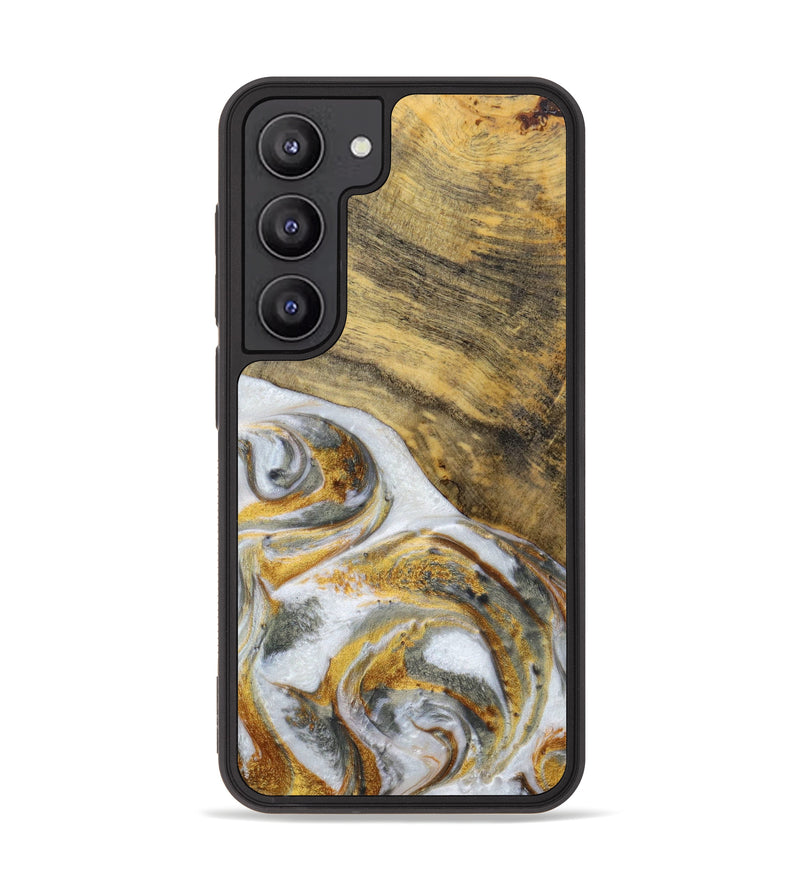 Galaxy S23 Wood+Resin Phone Case - Cesar (Black & White, 622408)