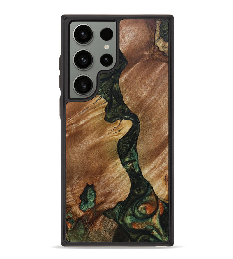 Galaxy S23 Ultra Wood+Resin Phone Case - Lizbeth (Green, 642724)