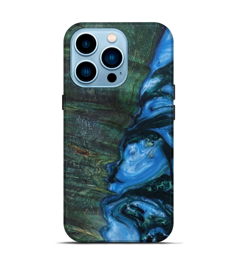 iPhone 14 Pro Wood+Resin Live Edge Phone Case - Ronaldo (Blue, 619484)