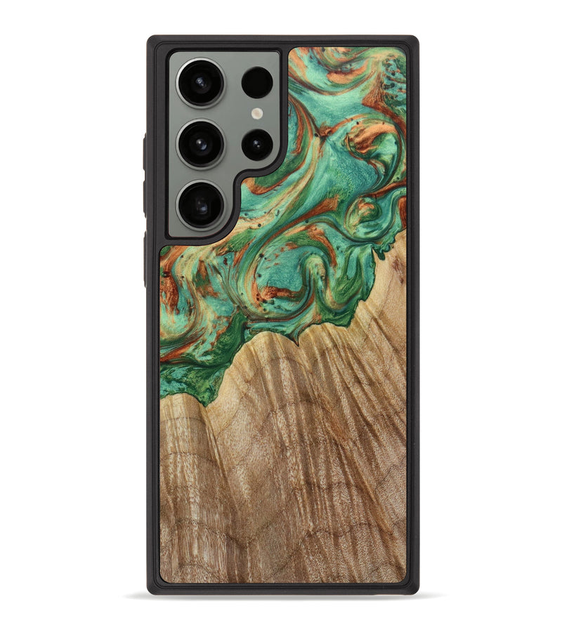 Galaxy S23 Ultra Wood+Resin Phone Case - Ardis (Green, 620889)