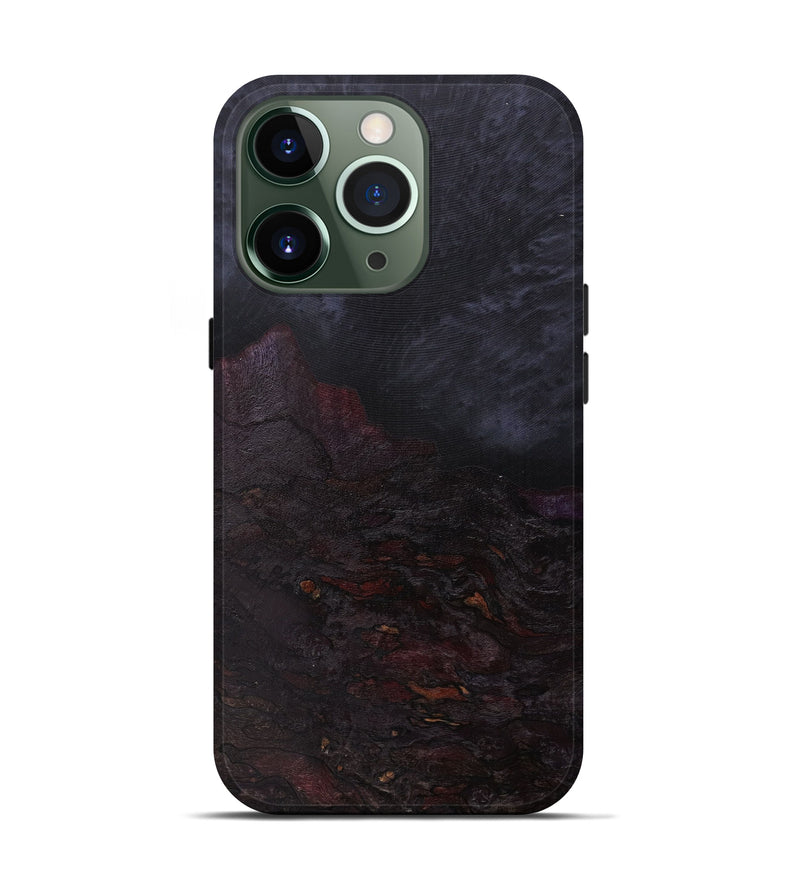iPhone 13 Pro Wood+Resin Live Edge Phone Case - Galina (Pure Black, 589801)