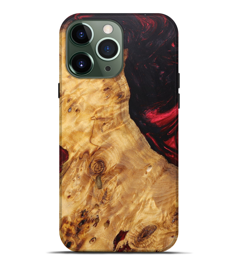iPhone 13 Pro Max Wood+Resin Live Edge Phone Case - Michel (Red, 630441)