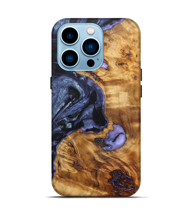 iPhone 14 Pro Wood+Resin Live Edge Phone Case - Moses (Purple, 631540)