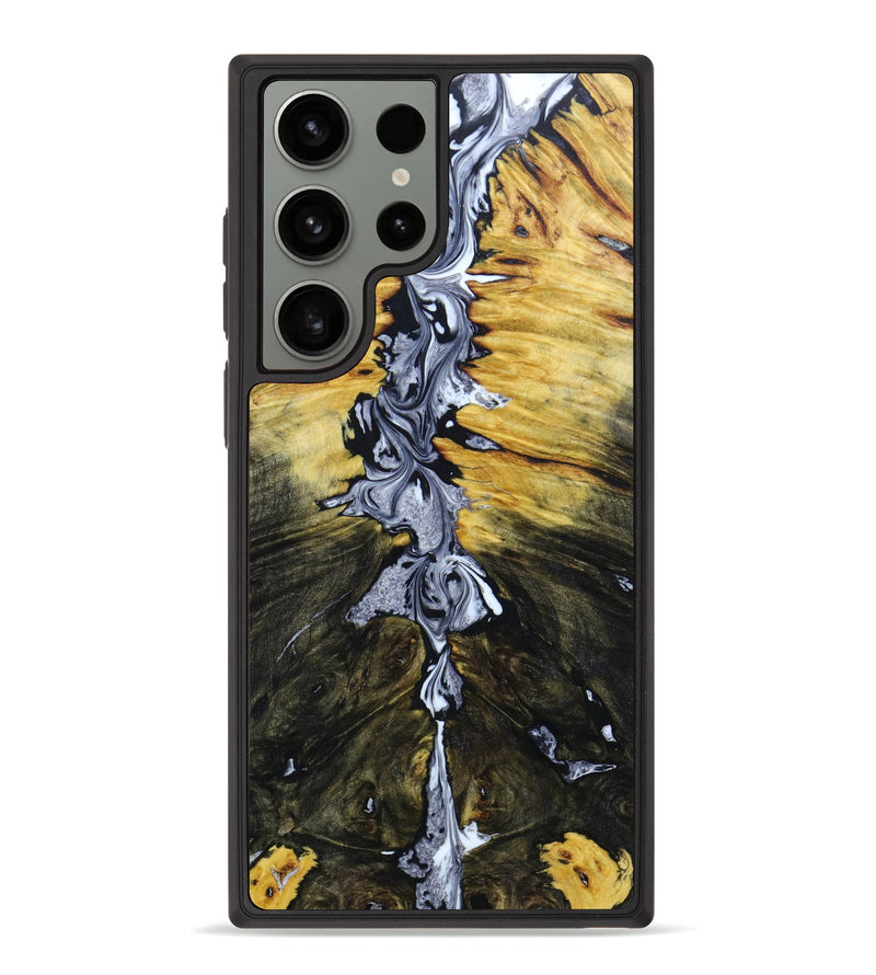 Galaxy S23 Ultra Wood+Resin Phone Case - Abraham (Black & White, 640855)