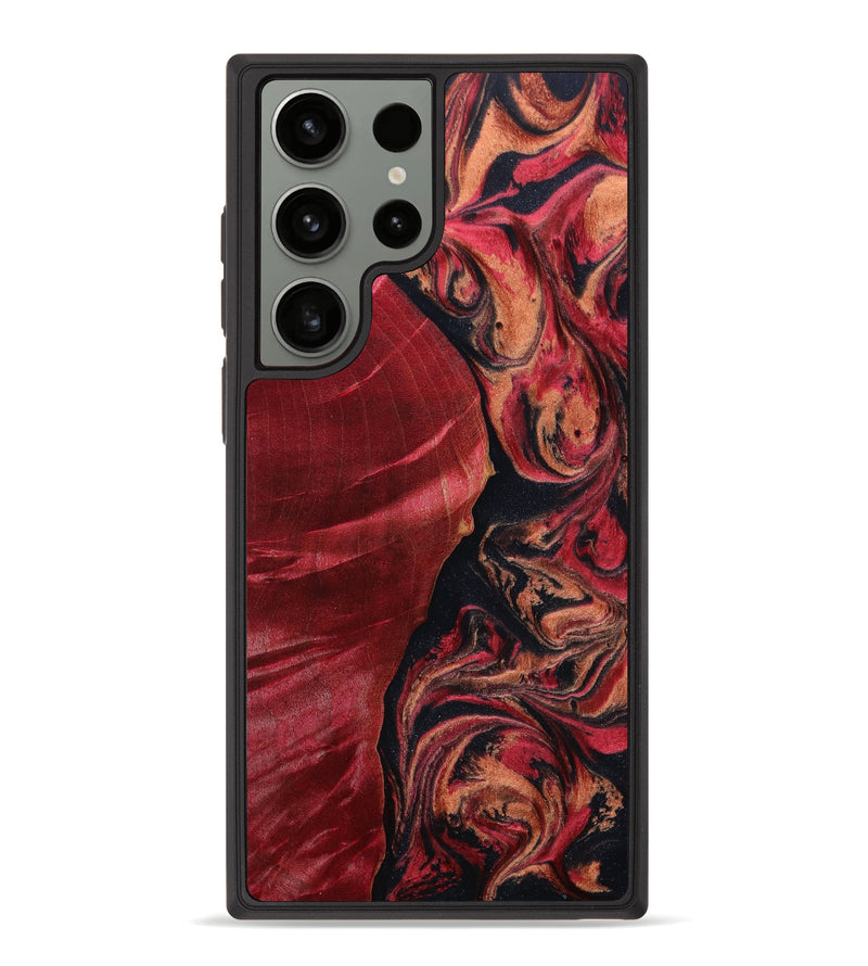 Galaxy S23 Ultra Wood+Resin Phone Case - Kyrie (Red, 648079)