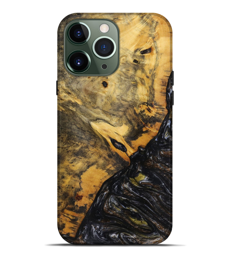 iPhone 13 Pro Max Wood+Resin Live Edge Phone Case - Kwame (Metallic, 613950)