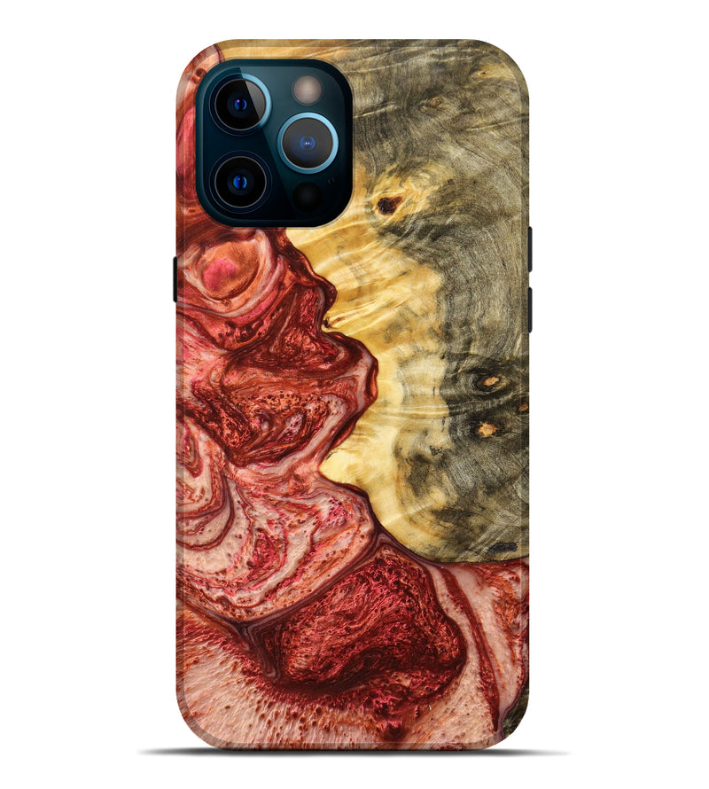 iPhone 12 Pro Max Wood+Resin Live Edge Phone Case - Lindsey (Red, 633194)