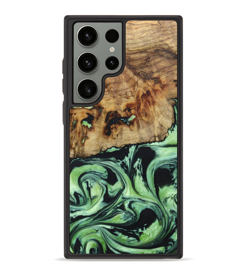 Galaxy S23 Ultra Wood+Resin Phone Case - Tatum (Green, 635335)