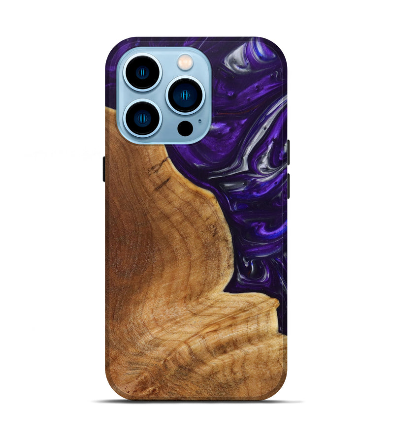 iPhone 14 Pro Wood+Resin Live Edge Phone Case - Gaffney (Purple, 633163)