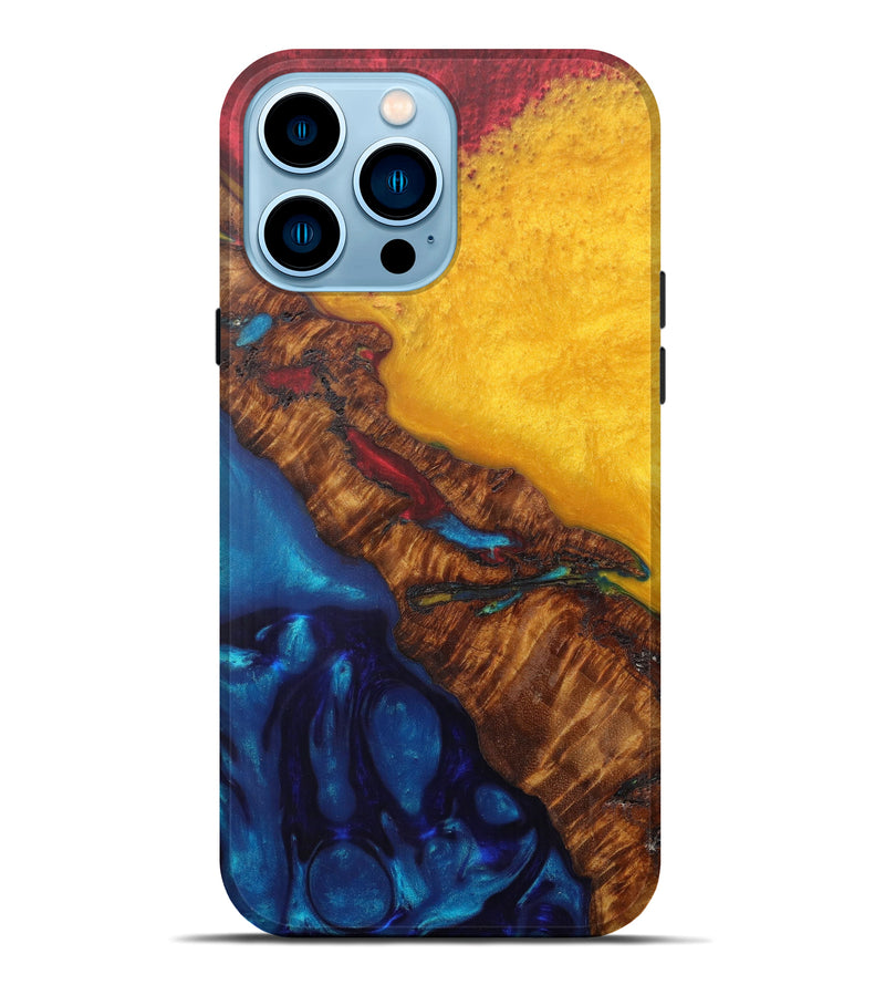 iPhone 14 Pro Max Wood+Resin Live Edge Phone Case - Milton (Light Blue, 586723)