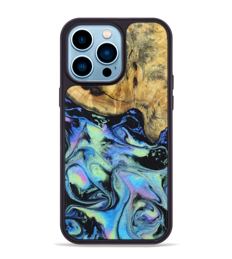 iPhone 14 Pro Max Wood+Resin Phone Case - Jamal (Aurora, 617636)