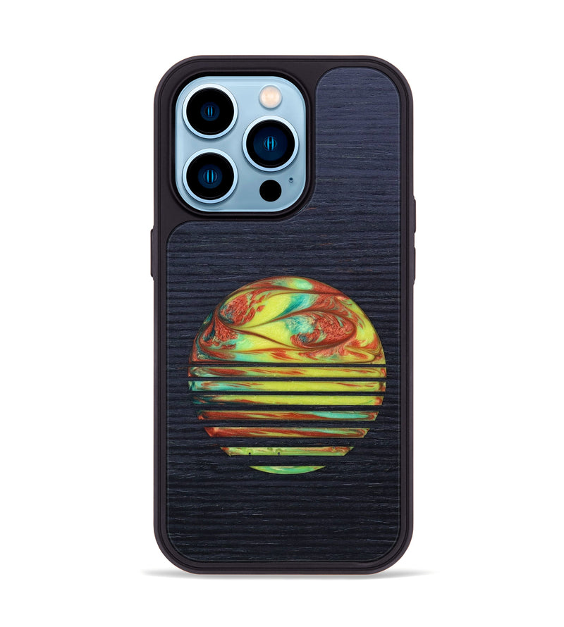 iPhone 14 Pro Wood+Resin Phone Case - Amiyah (Retro, 634770)