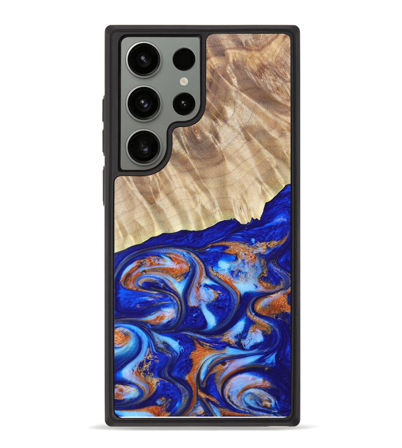Galaxy S23 Ultra Wood+Resin Phone Case - Anais (Blue, 624196)