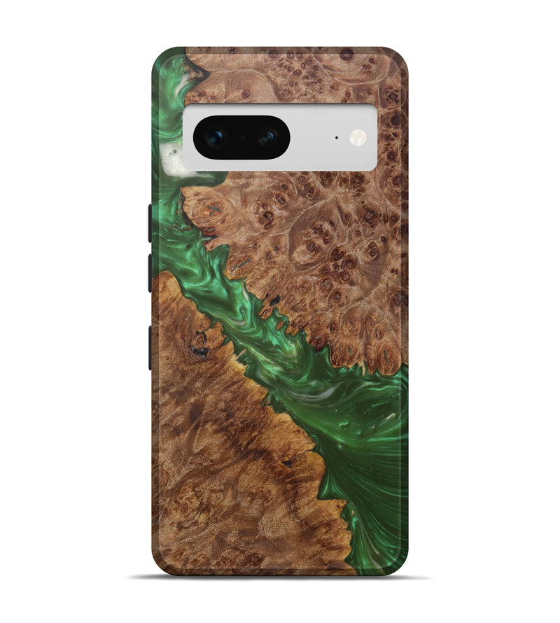 Pixel 7 Wood+Resin Live Edge Phone Case - Shayla (Green, 641742)