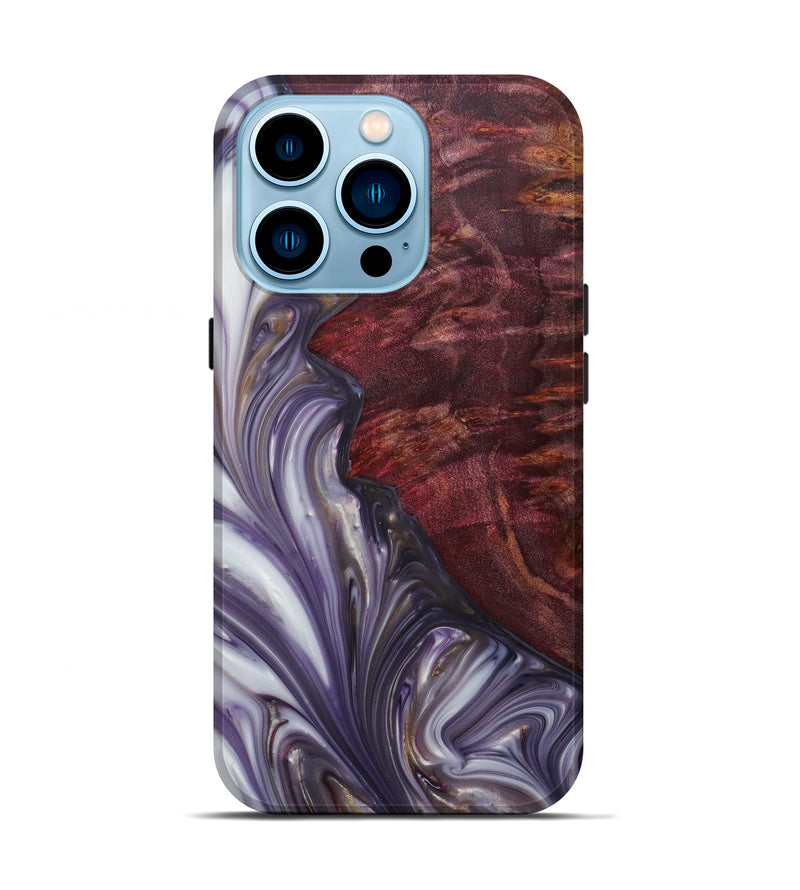 iPhone 14 Pro Wood+Resin Live Edge Phone Case - Stefani (Purple, 622890)
