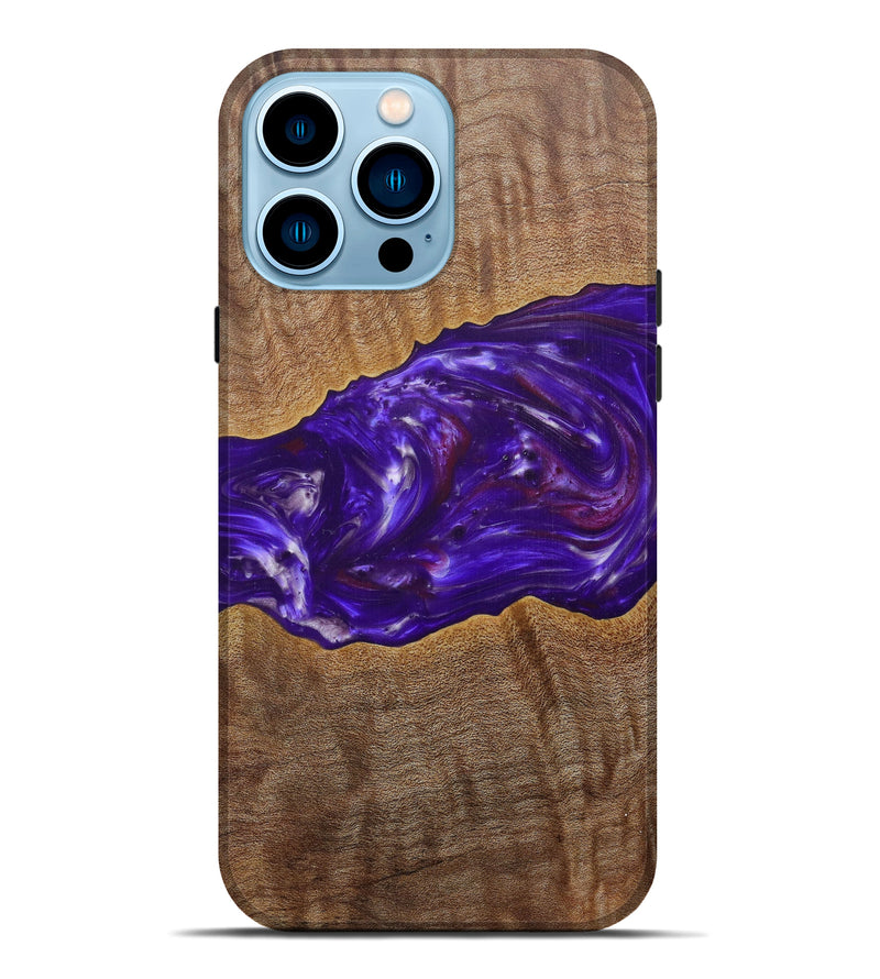 iPhone 14 Pro Max Wood+Resin Live Edge Phone Case - Lapkin (Purple, 599171)