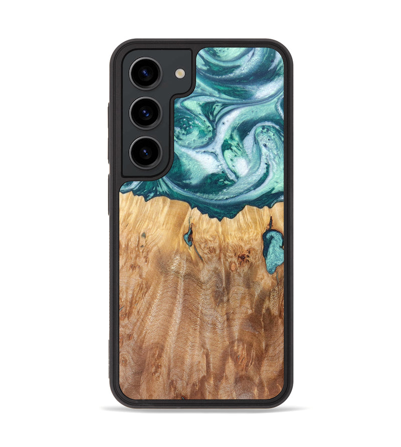 Galaxy S23 Wood+Resin Phone Case - Cydney (Green, 629152)